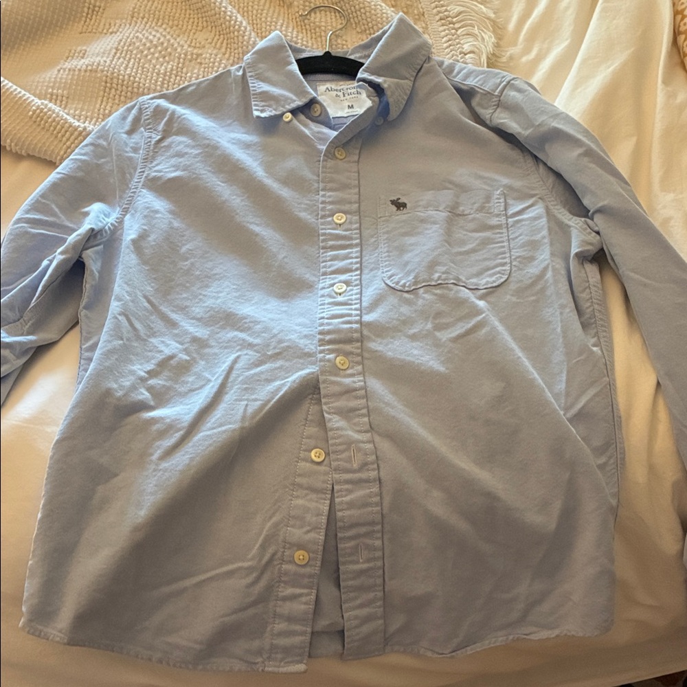Abercrombie & Fitch Men's Pale Blue Button-Down Oxford Shirt